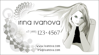 Black and white business card