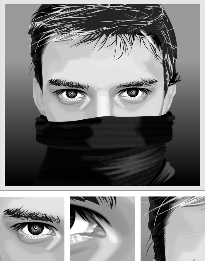 ColdMan (vector portrait of a young man)