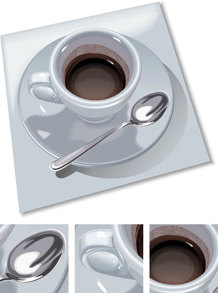 A cup of coffee and a spoon (vector illustration)