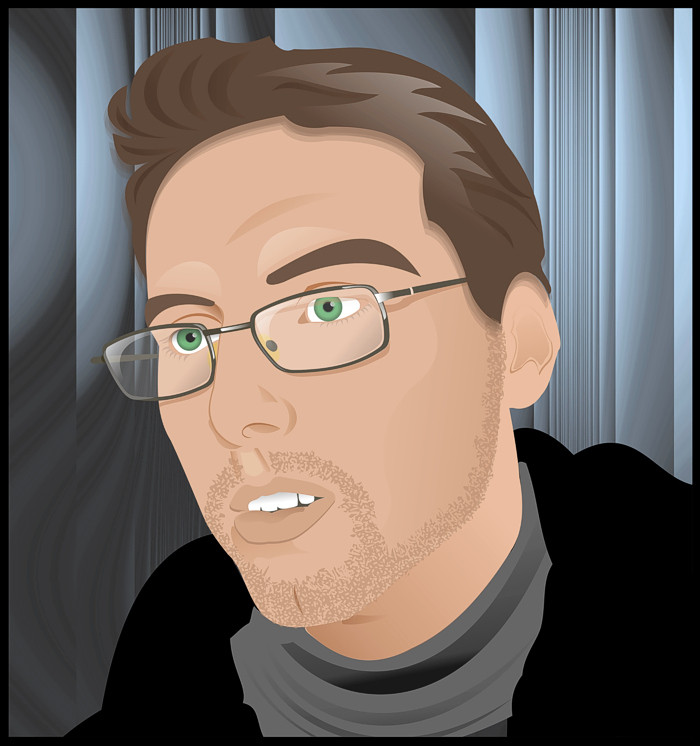 A man wearing glasses (vector portrait)