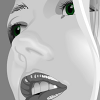 Stage (vector illustration, young woman portrait)