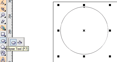 рис. 1.2 Инструмент Ellipse Tool и создание им круга